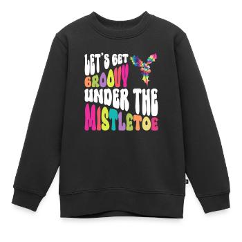 Lasst uns unter dem Mistelzweig grooven - Hippie - Kinder Premium Organic Sweatshirt - Schwarz - Vorne - AI Model Kid Female (0cm)
