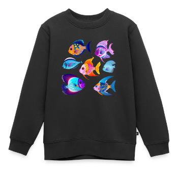 Exotische Zierfische Aquaristik Aquarium - Kinder Premium Organic Sweatshirt - Schwarz - Vorne - AI Model Kid Female (0cm)