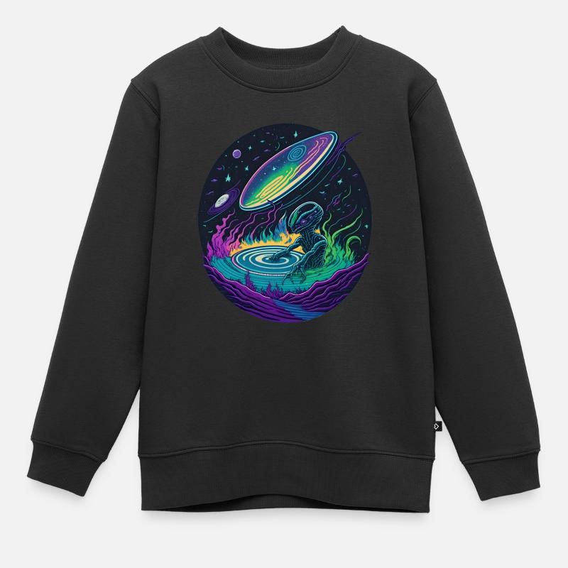 DJ Galactique extraterrestre - Sweat Premium enfant bio - noir