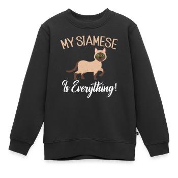 Siamesische Katze Geschenke - Kinder Premium Organic Sweatshirt - Schwarz - Vorne - AI Model Kid Female (0cm)