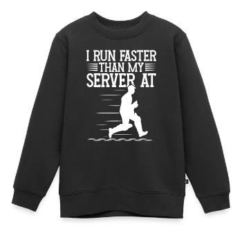 Ich Laufe Schneller Als Mein Server Bei - Kinder Premium Organic Sweatshirt - Schwarz - Vorne - AI Model Kid Female (0cm)
