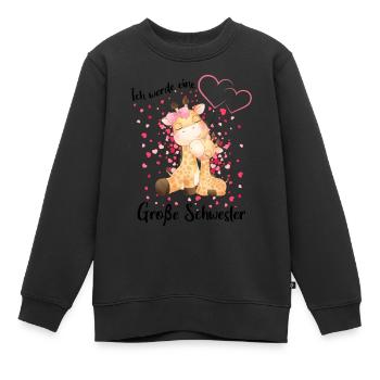 Ich Werde Eine Große Schwester 2025 - Kinder Premium Organic Sweatshirt - Schwarz - Vorne - AI Model Kid Female (0cm)