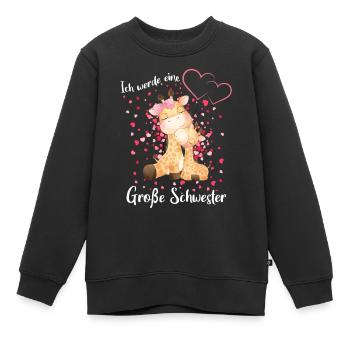 Ich Werde Eine Große Schwester 2025 - Kinder Premium Organic Sweatshirt - Schwarz - Vorne - AI Model Kid Female (0cm)
