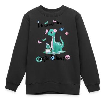 Ich Werde Eine Große Schwester 2025 - Kinder Premium Organic Sweatshirt - Schwarz - Vorne - AI Model Kid Female (0cm)