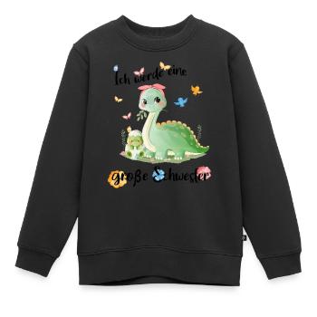 Ich Werde Eine Große Schwester 2025 - Kinder Premium Organic Sweatshirt - Schwarz - Vorne - AI Model Kid Female (0cm)
