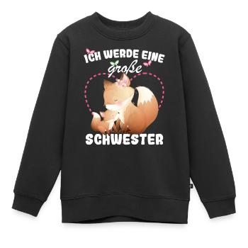 Ich Werde Eine Große Schwester 2025 - Kinder Premium Organic Sweatshirt - Schwarz - Vorne - AI Model Kid Female (0cm)