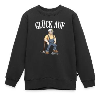 Glück Auf Bergbau Tagebau Bergarbeiter Geschenk - Kinder Premium Organic Sweatshirt - Schwarz - Vorne - AI Model Kid Female (0cm)