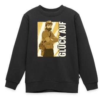 Bergbau Sprüche Glück Auf Kohle Bergmann Geschenk - Kinder Premium Organic Sweatshirt - Schwarz - Vorne - AI Model Kid Female (0cm)