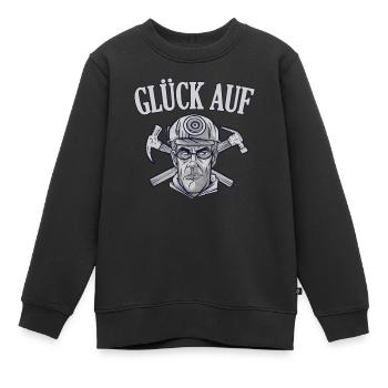 Kohlbergbau Bergarbeiter Glück Auf Geschenkidee - Kinder Premium Organic Sweatshirt - Schwarz - Vorne - AI Model Kid Female (0cm)