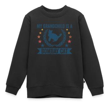 Mon petit-fils est un chat de Bombay - Sweat Premium enfant bio - noir - Devant - AI Model Kid Female (0cm)