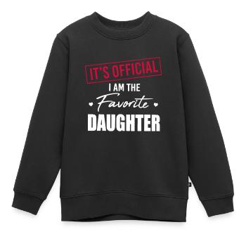 Es ist offiziell, ich bin die Lieblingstochter Familie Lo - Kinder Premium Organic Sweatshirt - Schwarz - Vorne - AI Model Kid Female (0cm)