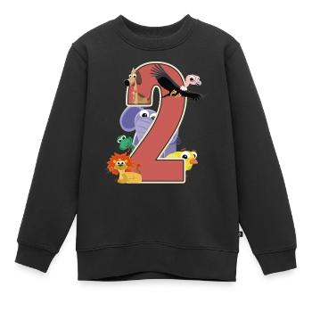 2e anniversaire 2 ans Deux jeunes filles cadeau - Sweat Premium enfant bio - noir - Devant - AI Model Kid Female (0cm)