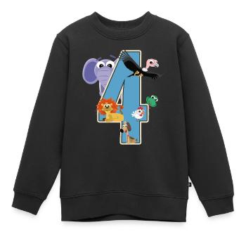 4e anniversaire 4 ans Quatre jeunes filles cadeau - Sweat Premium enfant bio - noir - Devant - AI Model Kid Female (0cm)