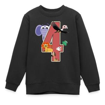 4e anniversaire 4 ans Quatre jeunes filles cadeau - Sweat Premium enfant bio - noir - Devant - AI Model Kid Female (0cm)