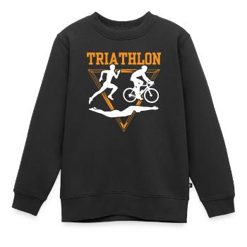 Triathlon Sport Triathlete Triathlete Triathlons - Kids Premium Organic Sweatshirt - black - Front - AI Model Kid Female (0cm)