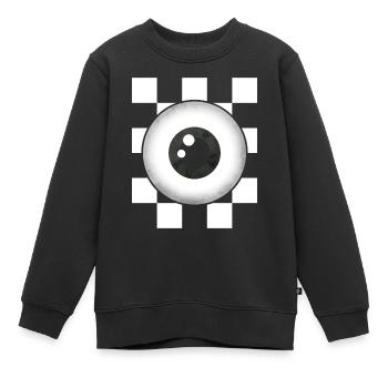 Weirdcore Aesthetic Schwarz Weiß Augapfel Kariert - Kinder Premium Organic Sweatshirt - Schwarz - Vorne - AI Model Kid Female (0cm)