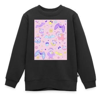 Weirdcore Ästhetik Pastell Goth Clowncore Kidcore - Kinder Premium Organic Sweatshirt - Schwarz - Vorne - AI Model Kid Female (0cm)