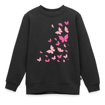 Rose Rose Papillons colorés Papillon - Sweat Premium enfant bio - noir - Devant - AI Model Kid Female (0cm)