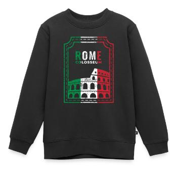 Rome Colisée Rome Colisée Souvenir Italie - Sweat Premium enfant bio - noir - Devant - AI Model Kid Female (0cm)