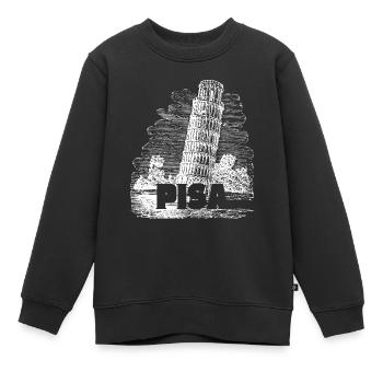 Pise Florence La Tour Penchée Pise Souvenir Rétro - Sweat Premium enfant bio - noir - Devant - AI Model Kid Female (0cm)