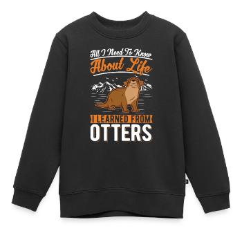 Loutre Loutre Loutre Loutre de mer - Sweat Premium enfant bio - noir - Devant - AI Model Kid Female (0cm)