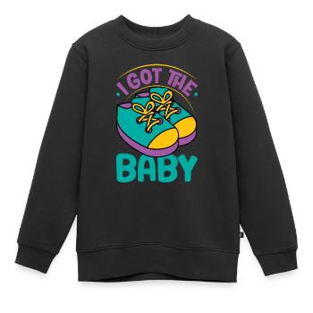 Schwanger Geschenk Schwangere Frau Schwanger Schwa - Kinder Premium Organic Sweatshirt - Schwarz - Vorne - AI Model Kid Female (0cm)