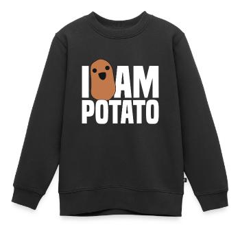 I Am Potato - Drôle de pomme de terre, nourriture - Sweat Premium enfant bio - noir - Devant - AI Model Kid Female (0cm)