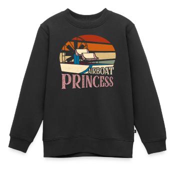 Airboat Princess Hydroplane Air Boat Propeller Swa - Kinder Premium Organic Sweatshirt - Schwarz - Vorne - AI Model Kid Female (0cm)