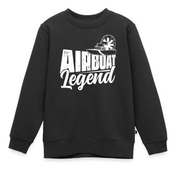 Airboat Legend Propeller Swamp Air Boat Hydroplane - Kinder Premium Organic Sweatshirt - Schwarz - Vorne - AI Model Kid Female (0cm)