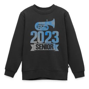 Tuba 2023 Cadeau Senior - Sweat Premium enfant bio - noir - Devant - AI Model Kid Female (0cm)
