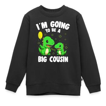 Annonce du bébé I’m Gonna Be A Big Cousin - Sweat Premium enfant bio - noir - Devant - AI Model Kid Female (0cm)