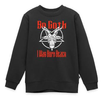Satan Belzébuth Diable Gothique Pentagramme Mystique - Sweat Premium enfant bio - noir - Devant - AI Model Kid Female (0cm)