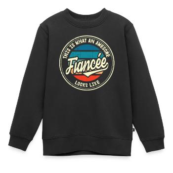 Fiancée Meilleure demande en mariage Cadeau rétro - Sweat Premium enfant bio - noir - Devant - AI Model Kid Female (0cm)