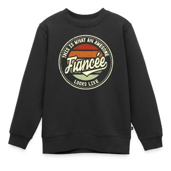 Fiancée Meilleure demande en mariage Cadeau rétro - Sweat Premium enfant bio - noir - Devant - AI Model Kid Female (0cm)