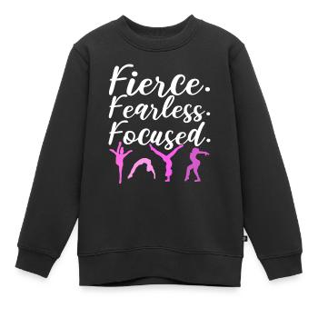 Furchtloser Turner Gymnastiklehrer - Kinder Premium Organic Sweatshirt - Schwarz - Vorne - AI Model Kid Female (0cm)