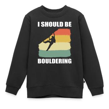 Felskletterer Bouldern Alpinist - Kinder Premium Organic Sweatshirt - Schwarz - Vorne - AI Model Kid Female (0cm)