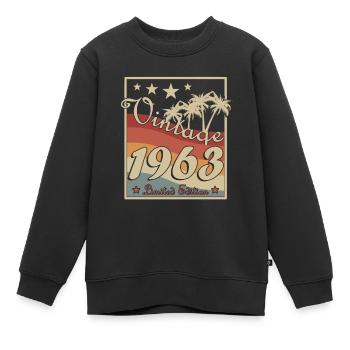 Jahrgang 1963 im retro style - Kinder Premium Organic Sweatshirt - Schwarz - Vorne - AI Model Kid Female (0cm)