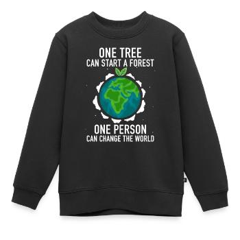 One Tree Can Start a Forest - Kinder Premium Organic Sweatshirt - Schwarz - Vorne - AI Model Kid Female (0cm)