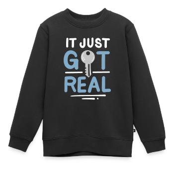 Es wurde gerade real - Kinder Premium Organic Sweatshirt - Schwarz - Vorne - AI Model Kid Female (0cm)
