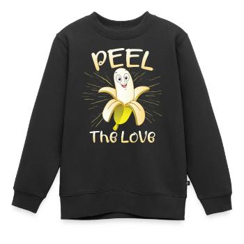 Schälen Sie die Liebe - Kinder Premium Organic Sweatshirt - Schwarz - Vorne - AI Model Kid Female (0cm)