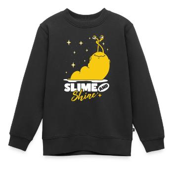 Limace de banane visqueuse et brillante - Sweat Premium enfant bio - noir - Devant - AI Model Kid Female (0cm)
