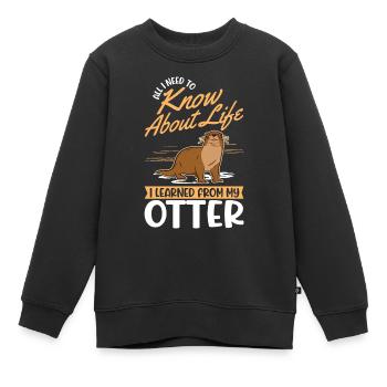 Loutre Cadeau Loutre Loutre Loutre Loutre de mer - Sweat Premium enfant bio - noir - Devant - AI Model Kid Female (0cm)