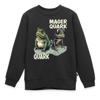 Frosch Kaulquappe Quark Diät Magerquark Wortspiel - Kinder Premium Organic Sweatshirt - Schwarz - Vorne - AI Model Kid Female (0cm)