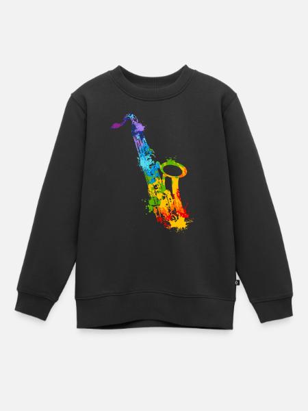 Splash Saxophone - Kids Premium Organic Sweatshirt - black