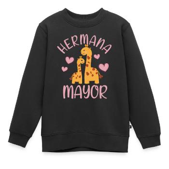 Niñas Dulce Jirafa Futura Hermana Mayor - Kinder Premium Organic Sweatshirt - Schwarz - Vorne - AI Model Kid Female (0cm)