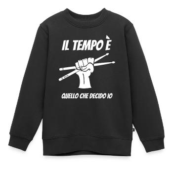 Il Tempo Quello Che Decido Io Strumento Drummstick - Kinder Premium Organic Sweatshirt - Schwarz - Vorne - AI Model Kid Female (0cm)