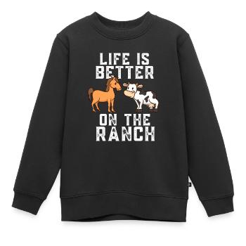 Das Leben auf der Ranch - Kinder Premium Organic Sweatshirt - Schwarz - Vorne - AI Model Kid Female (0cm)