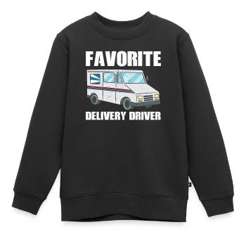 Costume préféré du chauffeur-livreur - Sweat Premium enfant bio - noir - Devant - AI Model Kid Female (0cm)
