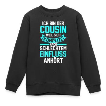 Cousin - Kinder Premium Organic Sweatshirt - Schwarz - Vorne - AI Model Kid Female (0cm)