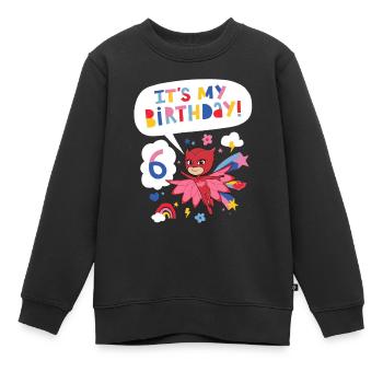 PJ Masks Dessin D'anniversaire 6e Anniversaire - Sweat Premium enfant bio - noir - Devant - AI Model Kid Female (0cm)